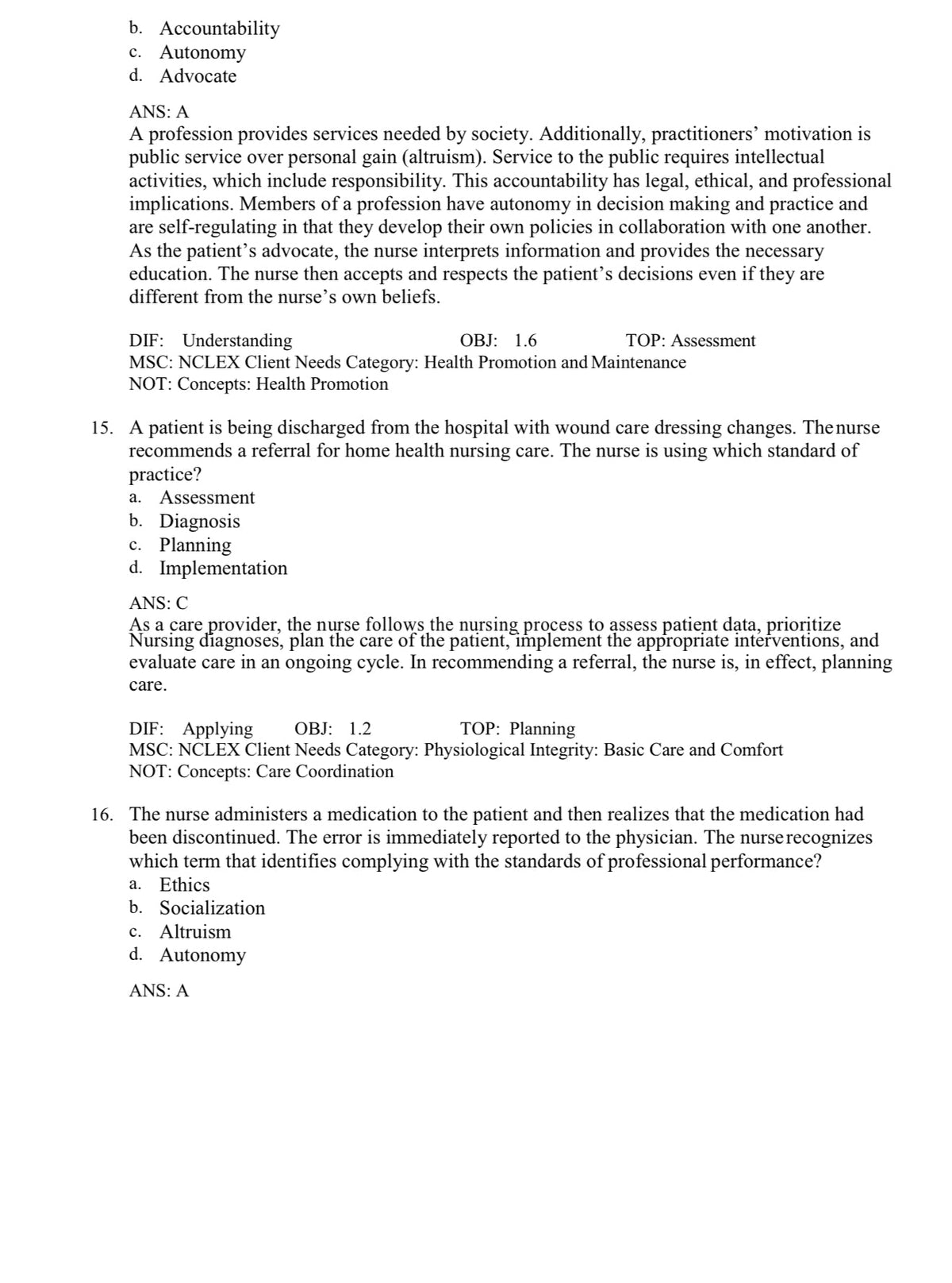 Test bank Fundamentals of Nursing Active Learning for Collaborative Practice 3rd Edition Yoost