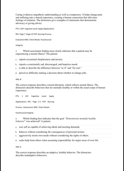Test Bank Foundations of Mental Health Care 8th Edition by Morrison-Valfre