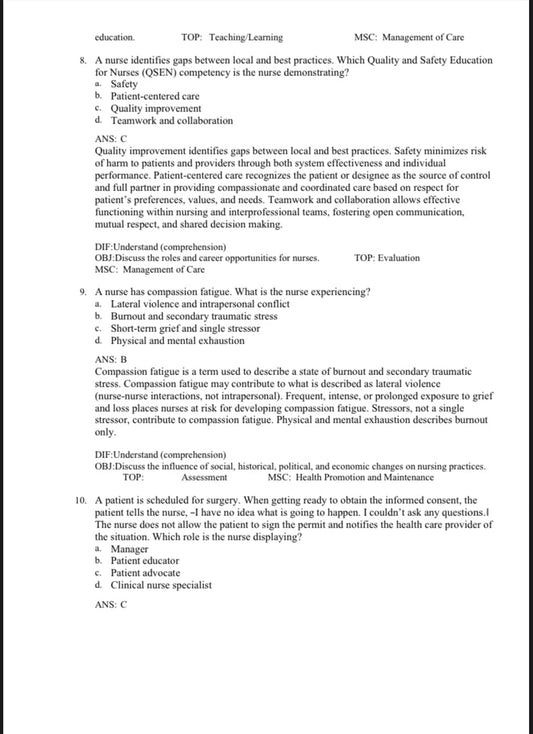 Test Bank Fundamentals of Nursing 11th Edition by Potter & Perry