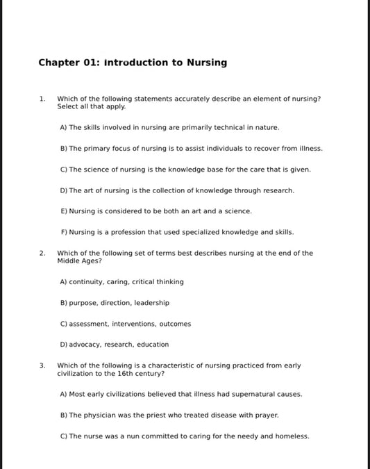 Test Bank Fundamentals of Nursing 10th Edition by Taylor