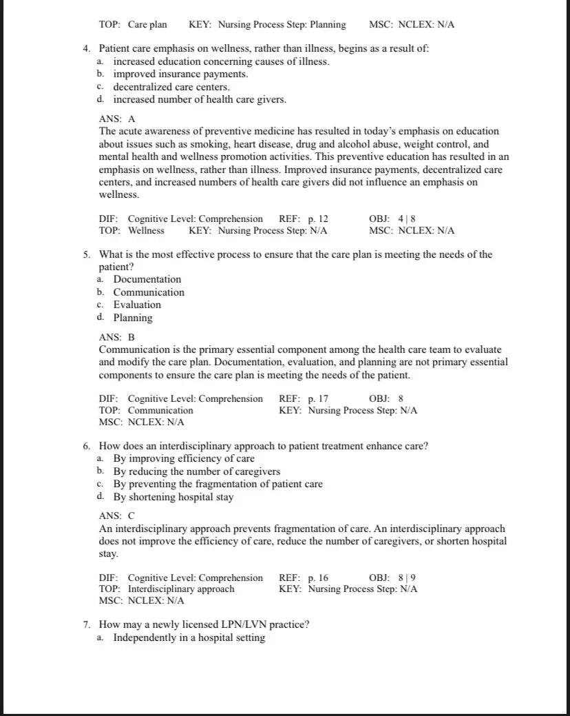 Test bank  Foundation of Nursing, 9th Edition by Cooper