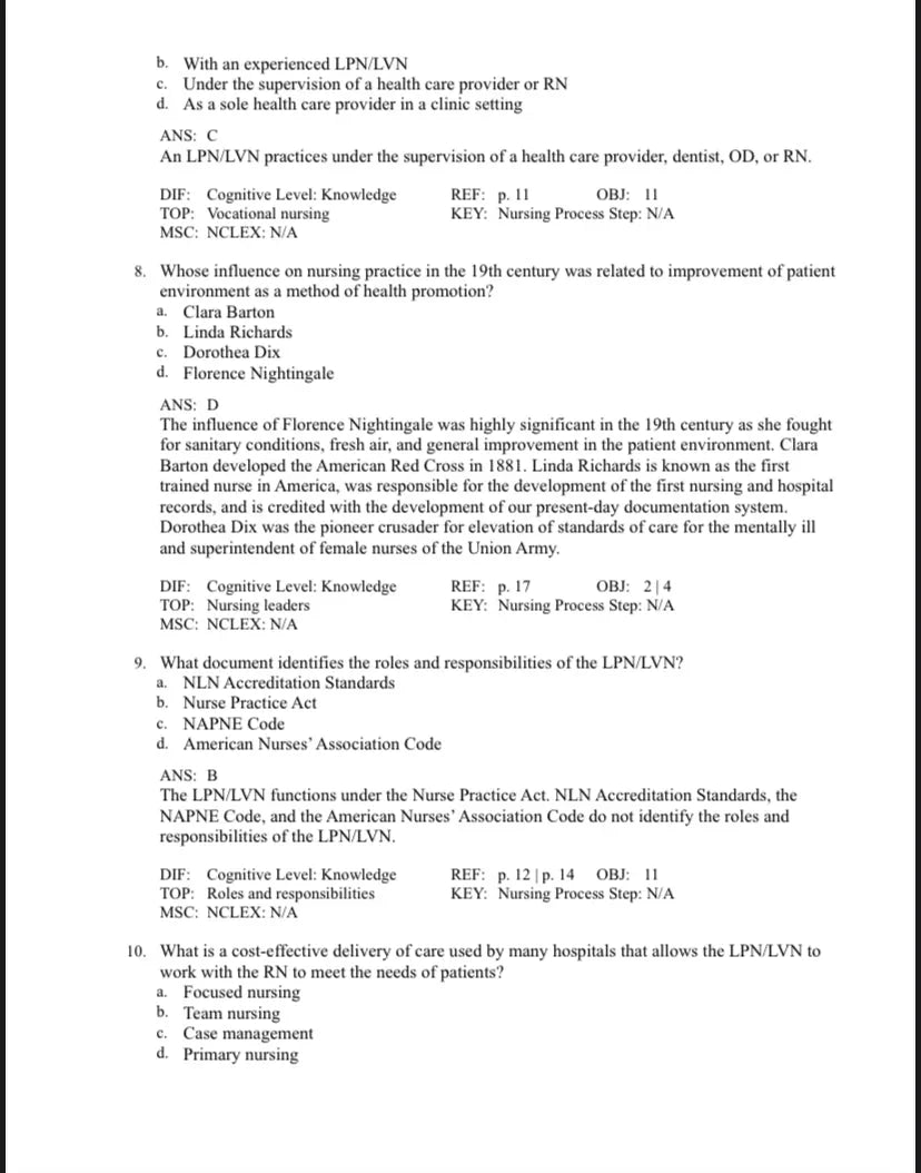 Test bank  Foundation of Nursing, 9th Edition by Cooper